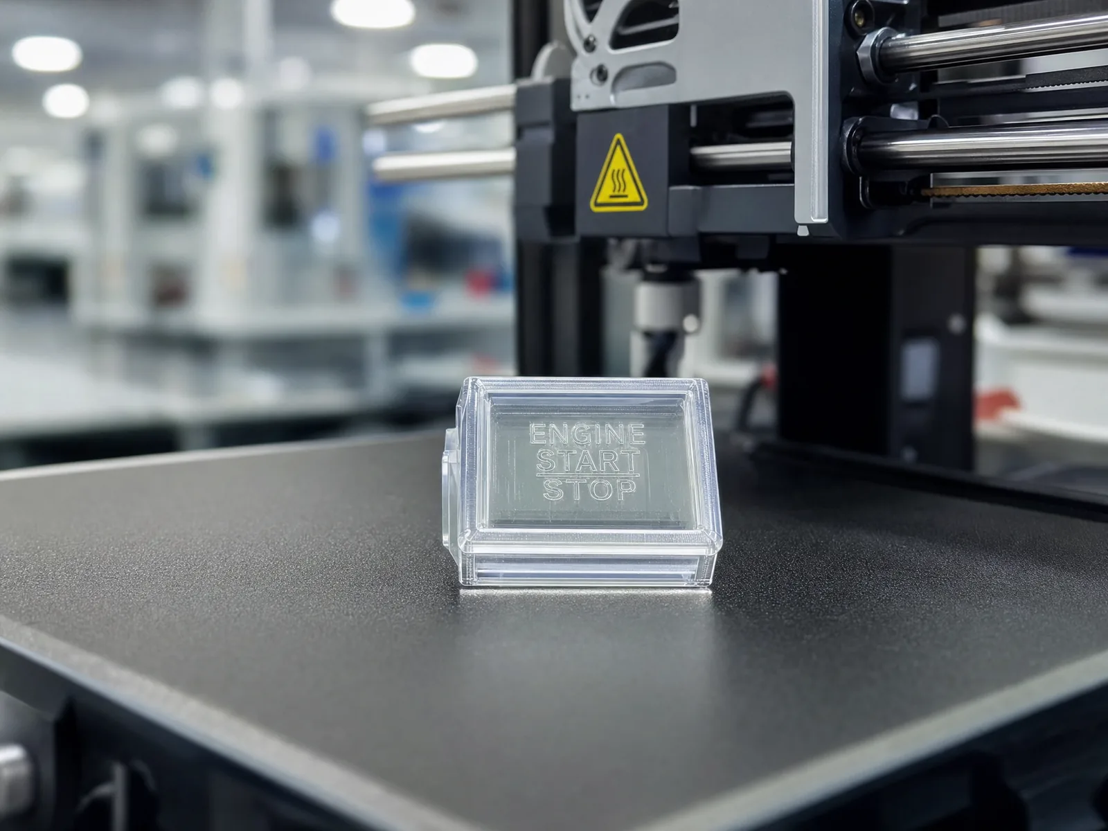 3D-печать кнопки стеклоподъёмника из прозрачного пластика на 3D-принтере